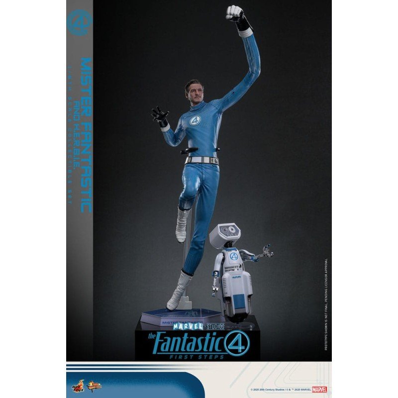 Les Quatre Fantastiques : Premiers pas pack 2 figurines Movie Masterpiece 1/6 Mister Fantastic & H.E.R.B.I.E. 30 cm | 4895228622471