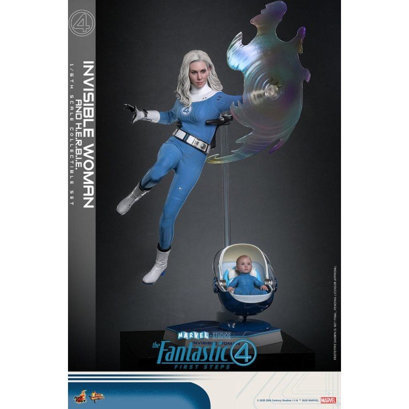 Les Quatre Fantastiques : Premiers pas pack 2 figurines Movie Masterpiece 1/6 Invisible Woman & H.E.R.B.I.E. 28 cm | 4895228622518