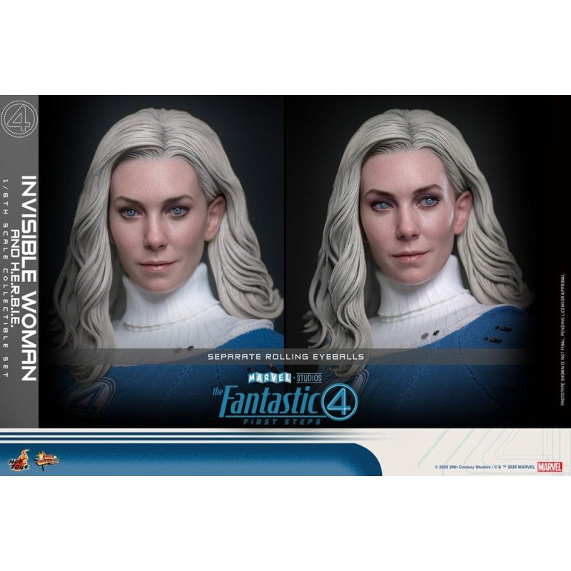 Les Quatre Fantastiques : Premiers pas pack 2 figurines Movie Masterpiece 1/6 Invisible Woman & H.E.R.B.I.E. 28 cm | 4895228622518