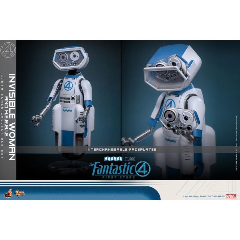 Les Quatre Fantastiques : Premiers pas pack 2 figurines Movie Masterpiece 1/6 Invisible Woman & H.E.R.B.I.E. 28 cm | 4895228622518