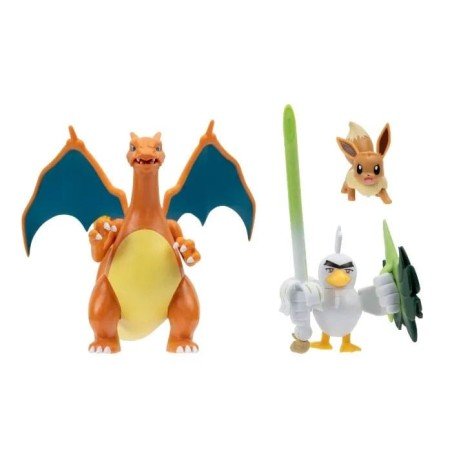Pokémon pack 3 figurines Évoli, Palarticho & Dracaufeu | 0191726477747