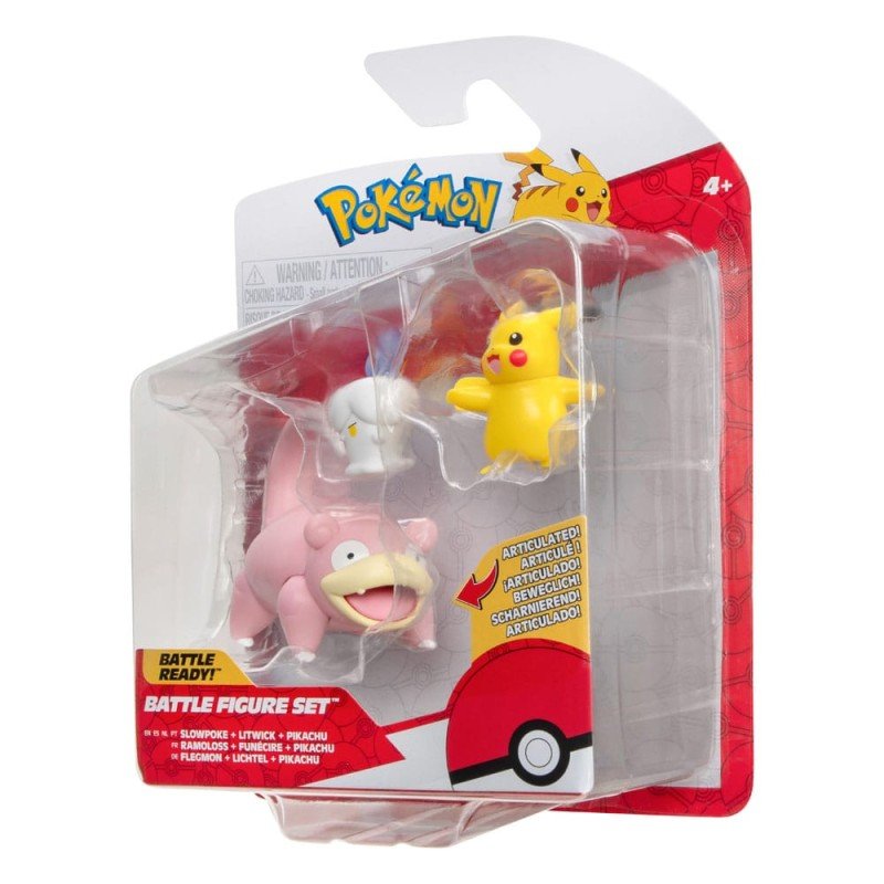 Pokémon pack 3 figurines Battle Figure Set Pikachu (Female), Funécire, Ramoloss 5 cm | 0191726481355