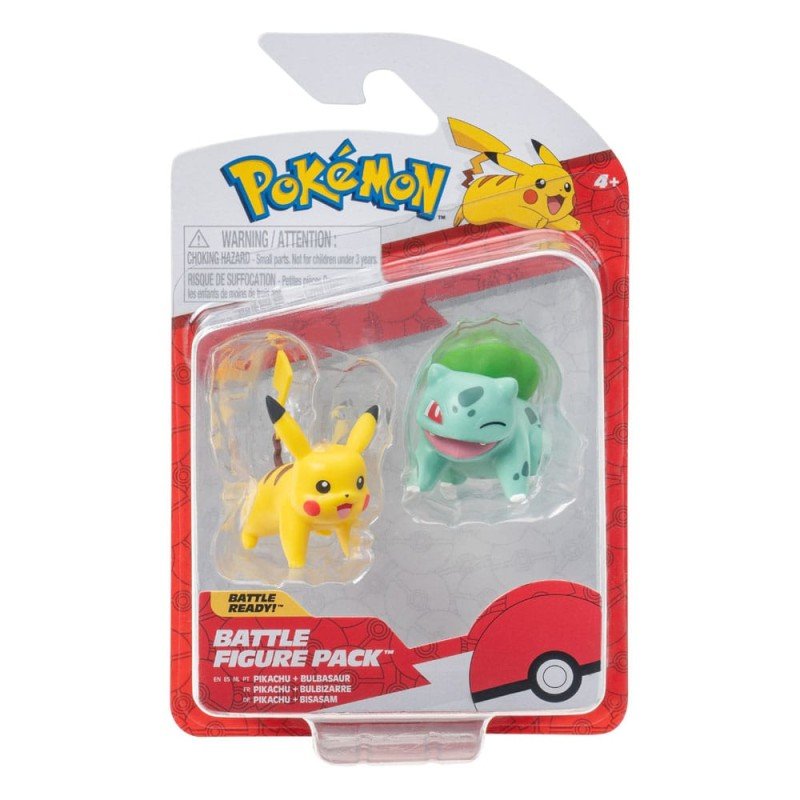 Pokémon Battle Figure First Partner Set Figure 2-Pack Bulbasaur no.2, Pikachu no.1 | 0191726709282