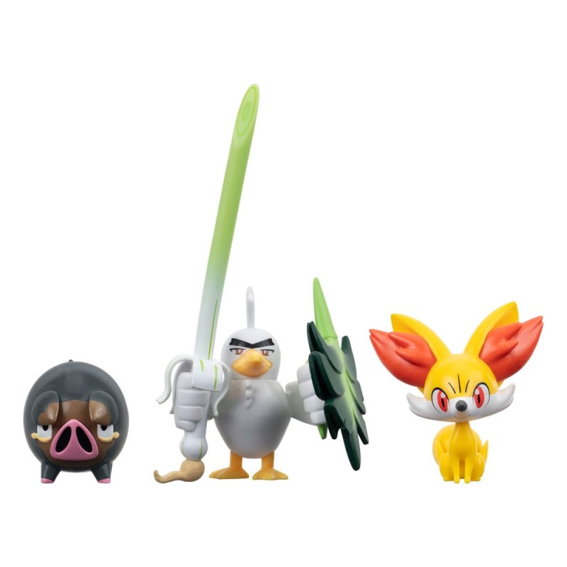Pokémon pack 3 figurines Battle Figure Set Fennekin, Lechonk, Palarticho 5 cm | 0191726709435