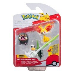 Pokémon pack 3 figurines Battle Figure Set Fennekin, Lechonk, Palarticho 5 cm | 0191726709435