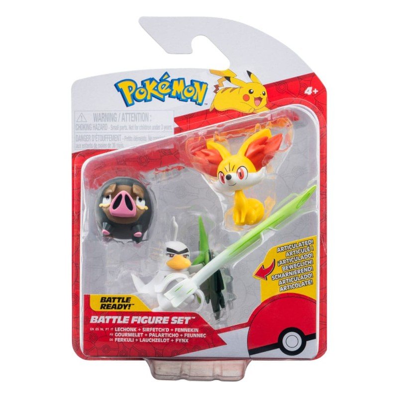 Pokémon pack 3 figurines Battle Figure Set Fennekin, Lechonk, Palarticho 5 cm | 0191726709435