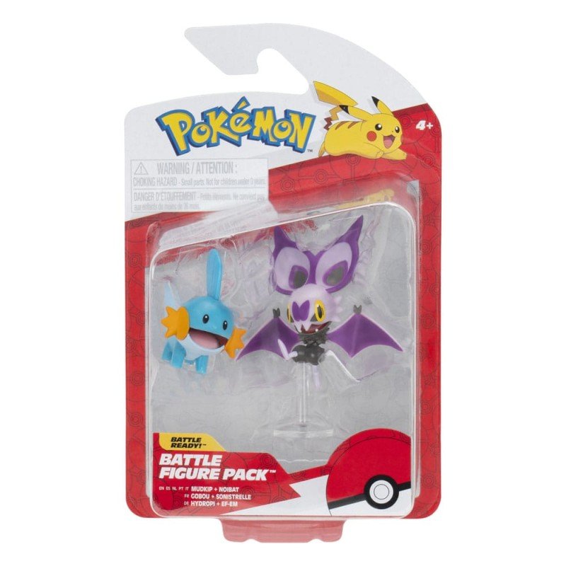 Pokémon pack 2 figurines Mudkip & Noibat with Stand 8 cm | 0191726755401