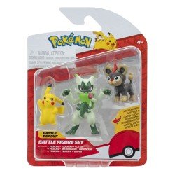 Pokémon pack 3 figurines First Partner Battle Figure Set Hélionceau, Pikachu & Matourgeon | 0191726756019