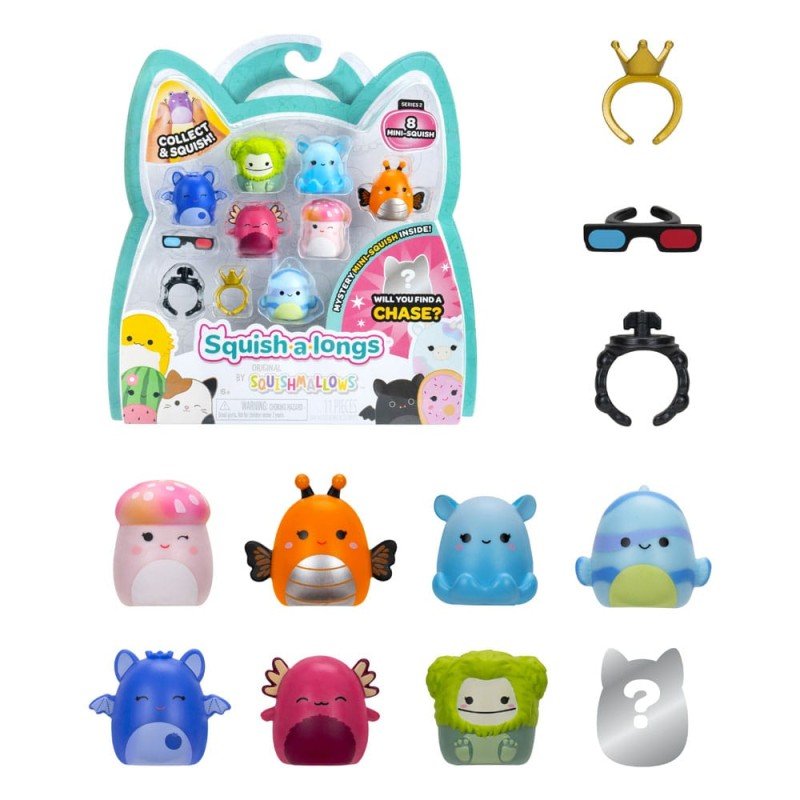 Squishmallows Squish-a-longs Set de 8 Minifigurines Series 2 Style 2 2,5 cm | 0191726755203