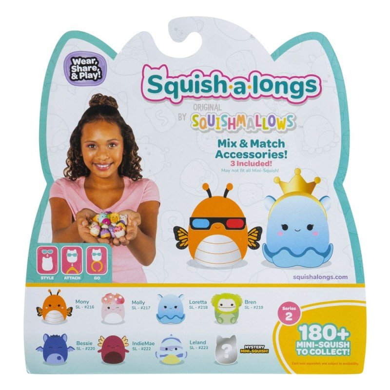 Squishmallows Squish-a-longs Set de 8 Minifigurines Series 2 Style 2 2,5 cm | 0191726755203