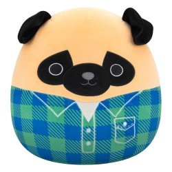 Squishmallows peluche Brown Pug in Green and Blue Flannel Shirt Prince 30 cm 
