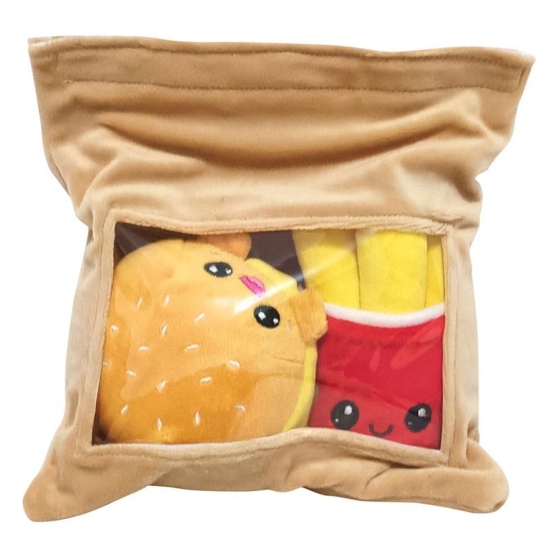 Pack 2 peluches Yummis Together Burger & Fries in Take Away Bag 21 cm | 8053172181390