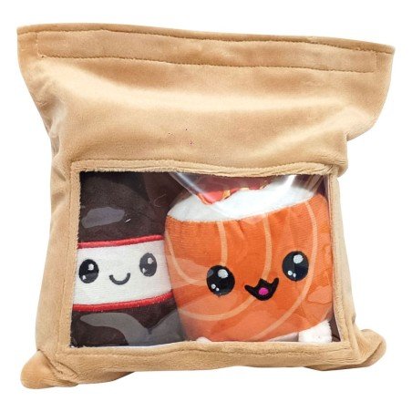 Pack 2 peluches Yummis Together Uramaki & Soya in Take Away Bag 21 cm | 8053172181406