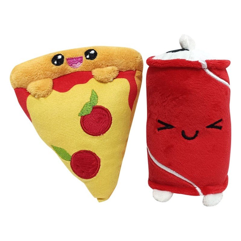 Pack 2 peluches Yummis Together Pizza & Cola in Take Away Bag 21 cm | 8053172181413