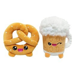 Pack 2 peluches Yummis Together Pretzel & Beer in Take Away Bag 21 cm | 8053172181420