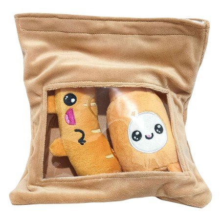 Pack 2 peluches Yummis Together Sausage & Mustard in Take Away Bag 21 cm | 8053172181437