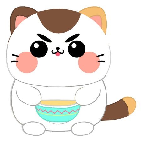 Funny Cat Peluche Cat with Soup 25 cm | 8053172181802