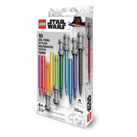 LEGO Star Wars pack 10 stylos à bille à encre gel Sabre Laser | 4895028531164