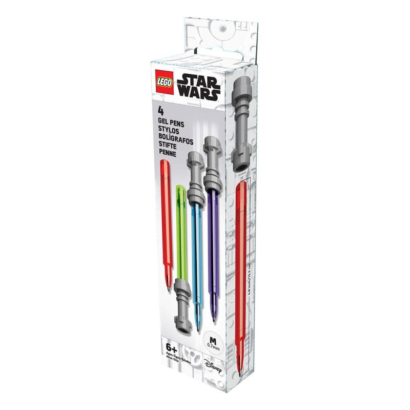LEGO Star Wars pack 4 stylos à bille à encre gel Sabre Laser | 4895028534240