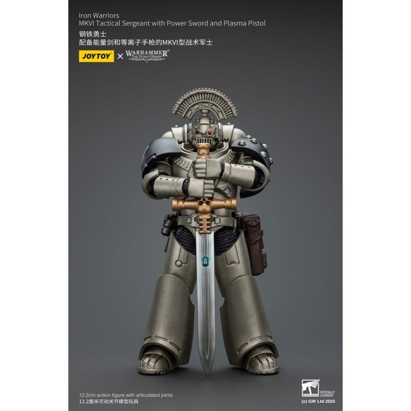 Warhammer The Horus Heresy figurine 1/18 lron Warriors MKVI Tactical Sergeant with Power Sword and Plasma Pistol 12 cm | 6927054401758