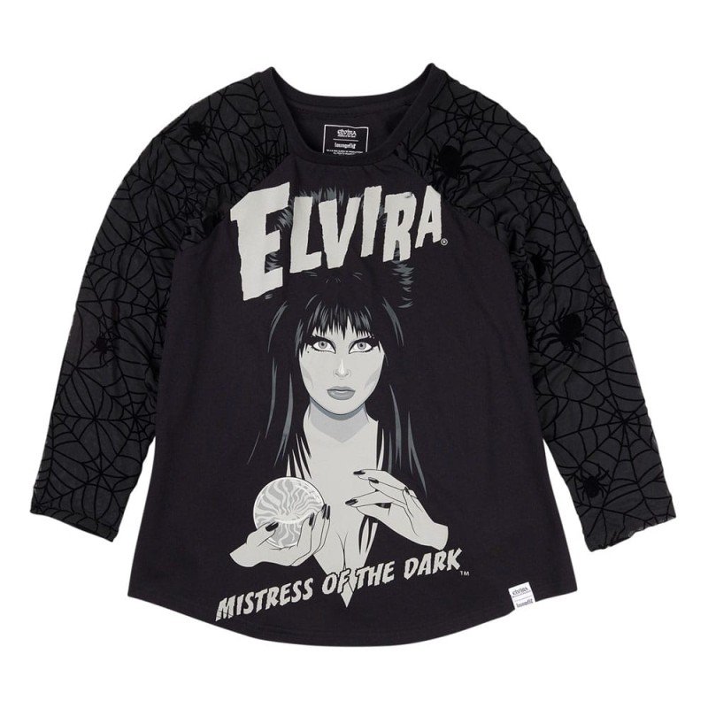 Elivira by Loungefly Tee T-Shirt Unisexe Shirred Raglan (XXL) | 0671803553583