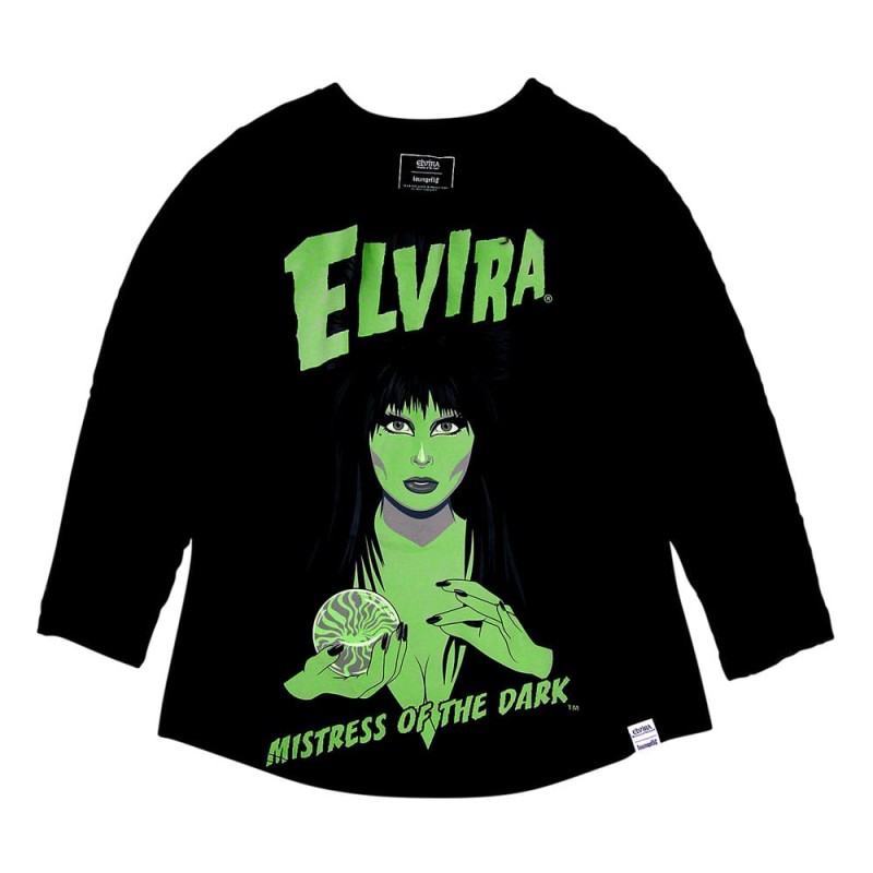 Elivira by Loungefly Tee T-Shirt Unisexe Shirred Raglan (XXL) | 0671803553583
