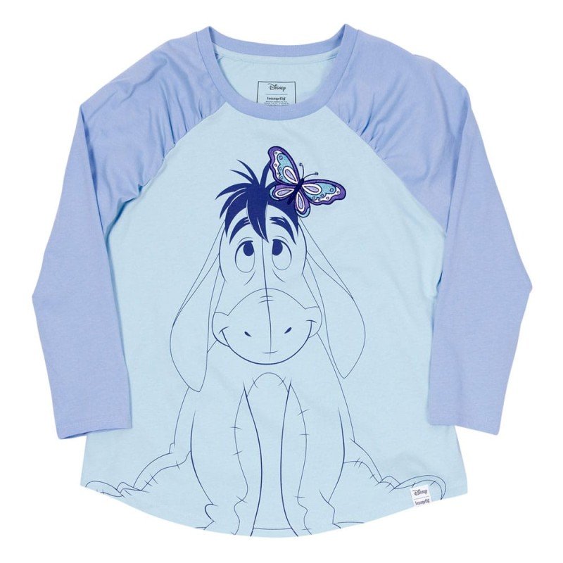 Winnie the Pooh by Loungefly Tee T-Shirt Unisex Eeyore Shirred Raglan Size M | 0671803549685