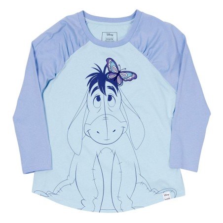 Winnie the Pooh by Loungefly Tee T-Shirt Unisexe Eeyore Shirred Raglan (M) | 0671803549685