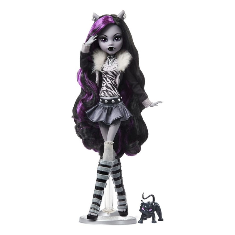 Monster High poupée Reel Drama Clawdeen Wolf en Noir et Blanc | 0194735104802