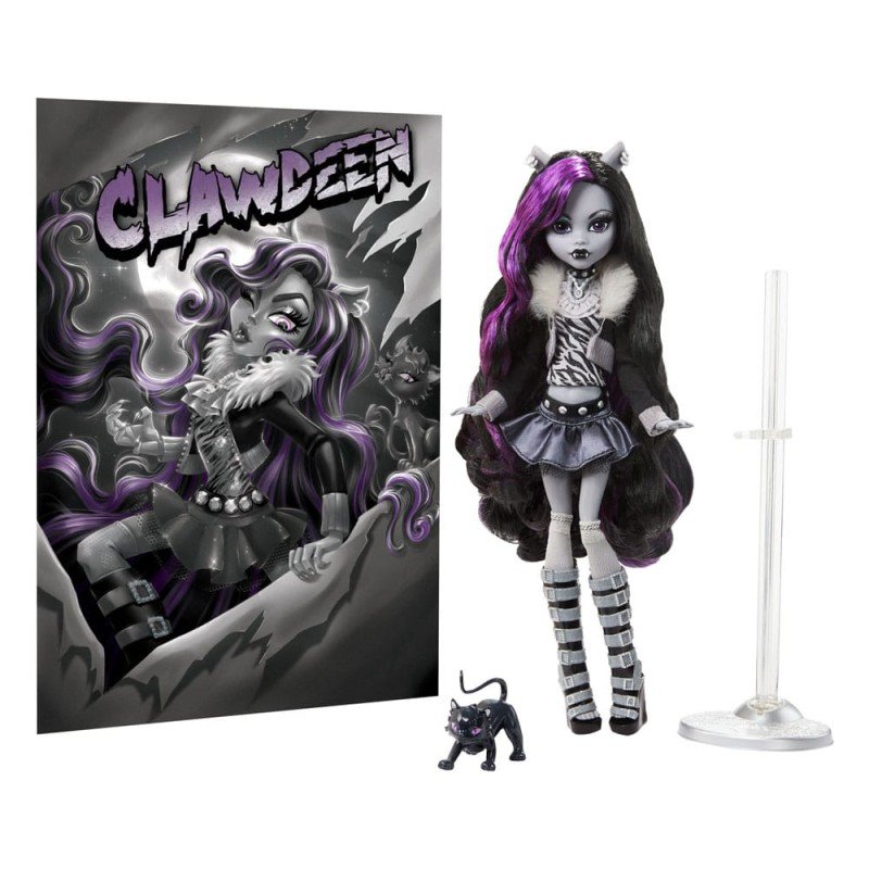 Monster High poupée Reel Drama Clawdeen Wolf en Noir et Blanc | 0194735104802