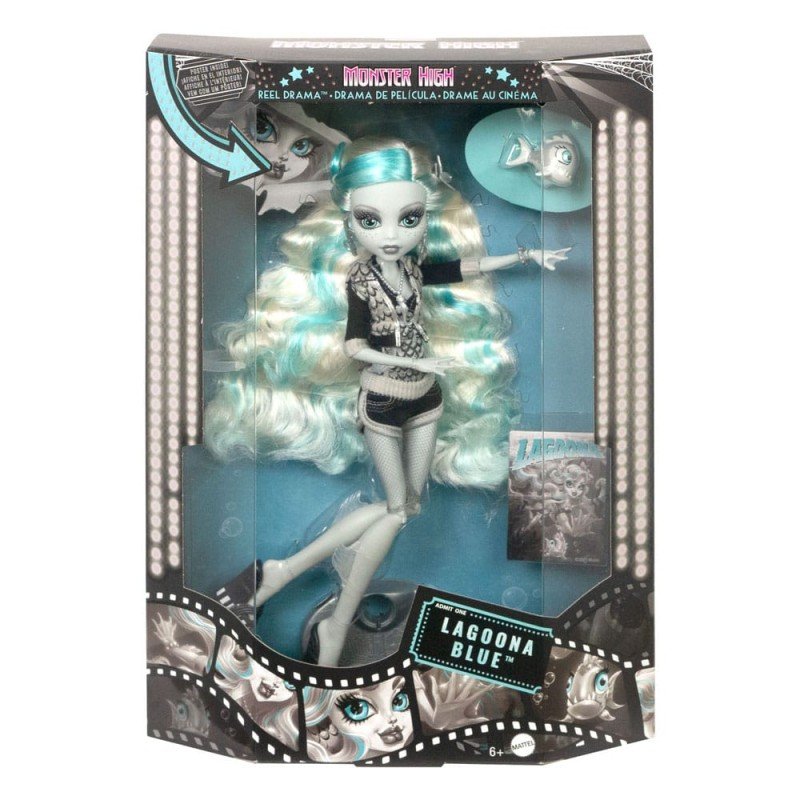 Monster High Reel Drama Doll Lagoona Blue in Black And White | 0194735104796