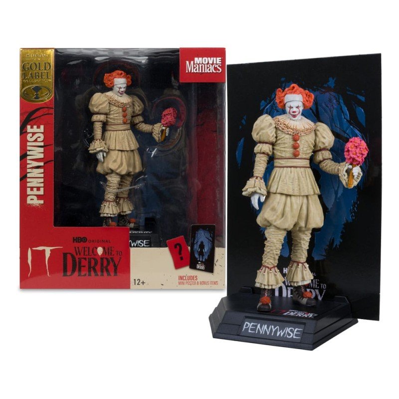 Welcome to Derry statuette PVC Movie Maniacs Pennywise (Flashback) (Gold Label) 16 cm | 0787926141375