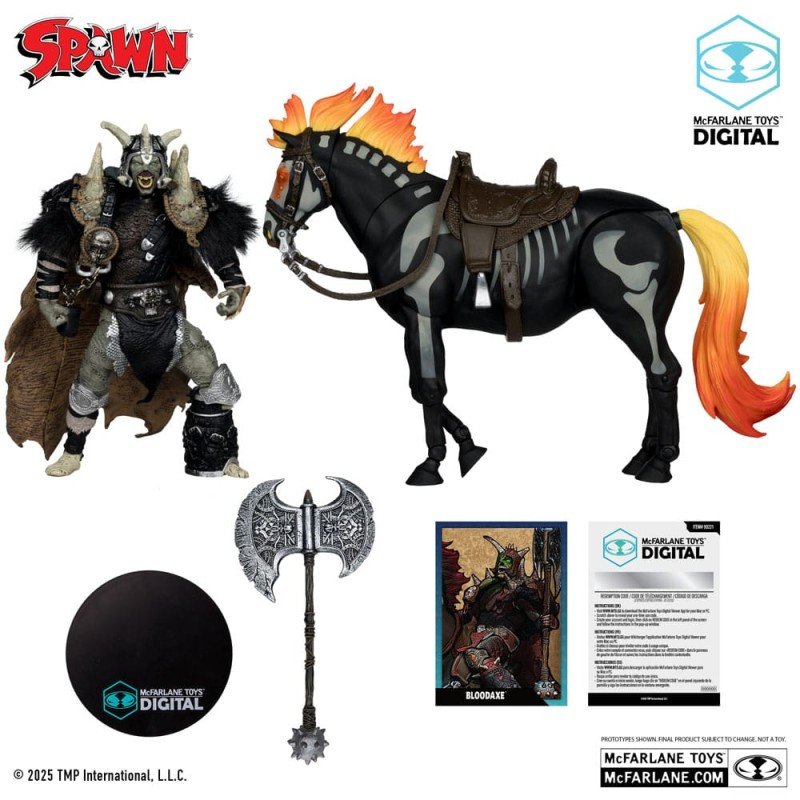 Spawn figurine Bloodaxe avec cheval (Spawn: The Dark Ages) (McFarlane Toys 30th Anniversary) (Gold Label) 18 cm | 0787926902389