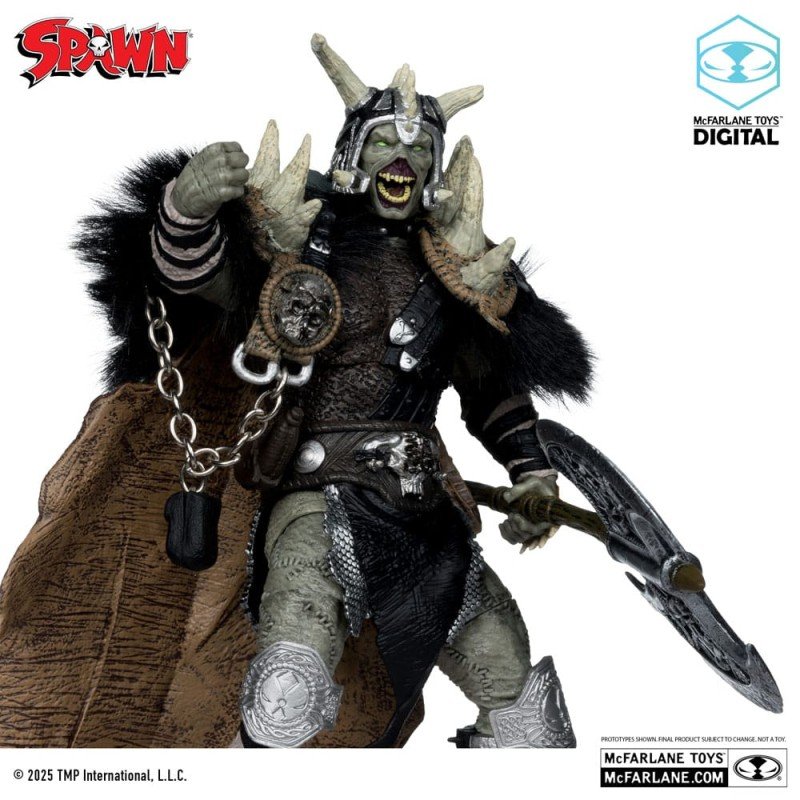 Spawn figurine Bloodaxe avec cheval (Spawn: The Dark Ages) (McFarlane Toys 30th Anniversary) (Gold Label) 18 cm | 0787926902389
