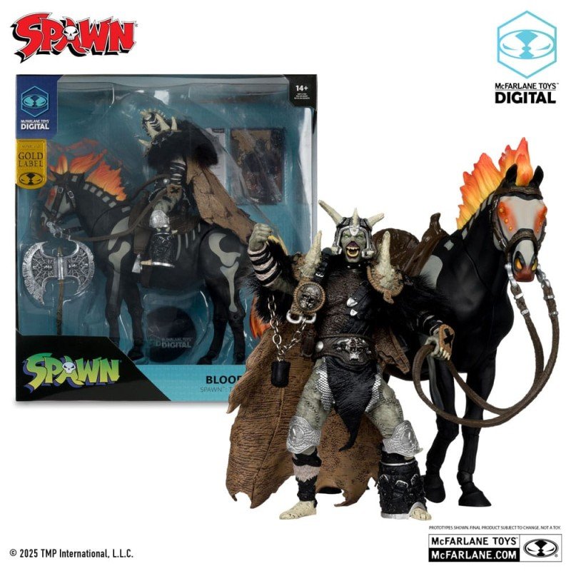 Spawn figurine Bloodaxe avec cheval (Spawn: The Dark Ages) (McFarlane Toys 30th Anniversary) (Gold Label) 18 cm | 0787926902389