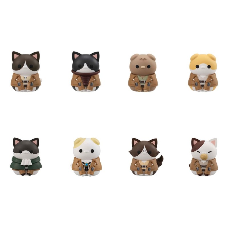 Attack on Titan Mega Cat Project Attack on Tinyan assortiment trading figures Gathering Scout Regiment danyan! 3 cm (8) | 4535123845345