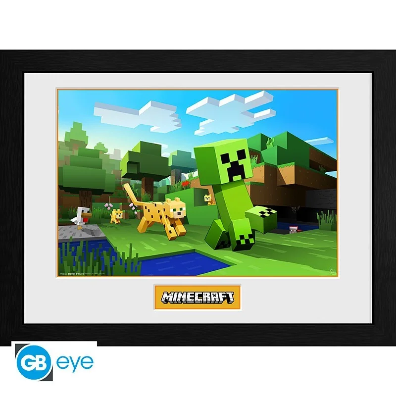 Minecraft - Poster encadré "Poursuite d'Ocelot" | 5028486383368