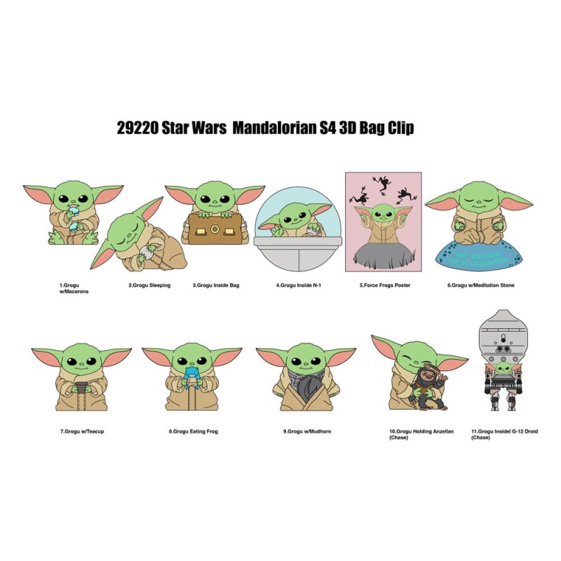 Star Wars 3D présentoir porte-clés sac à dos Best of Grogu Série 1 (24) | 0077764292200