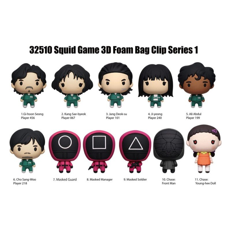 Squid Game présentoir porte-clés sac à dos 3D Series 1 (24) | 0077764325106