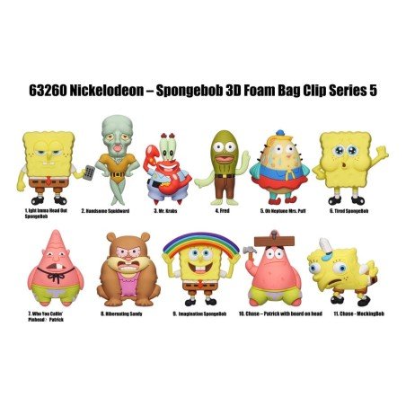Nickelodeon Classics présentoir porte-clés sac à dos 3D Series 5 Bob l'éponge (24) | 0077764632600
