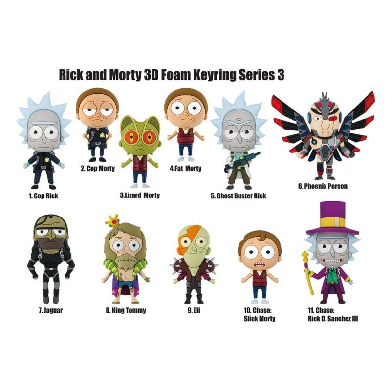 Rick et Morty Series 3 présentoir porte-clés sac à dos (24) | 0077764740503