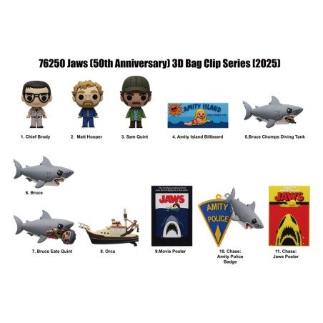 Les Dents de la mer présentoir porte-clés sac à dos 3D 50th Anniversary Series 1 (24) | 0077764762505