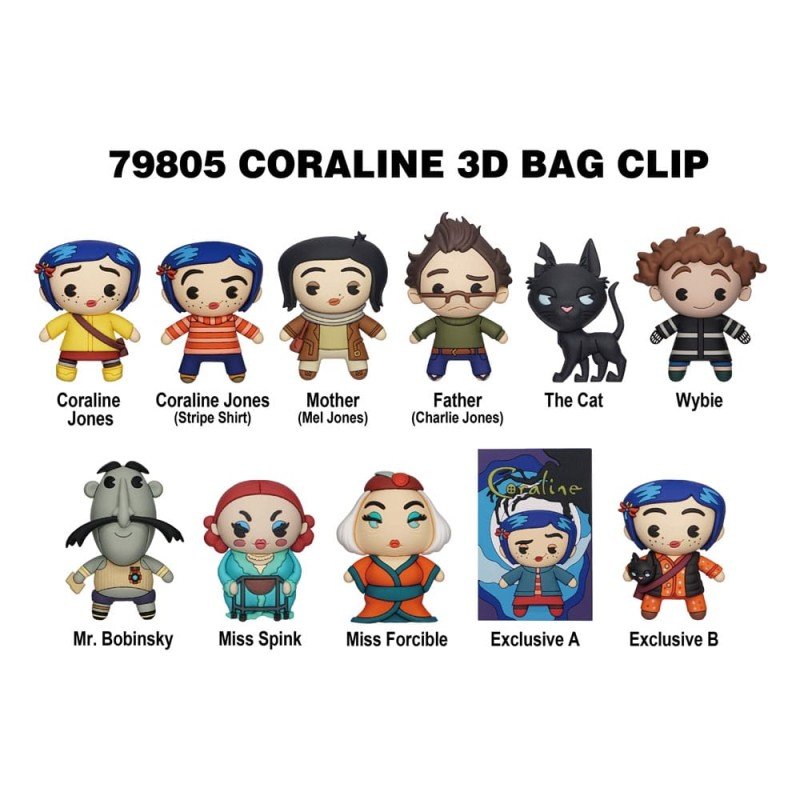 Coraline 3D PVC Bag Clips Series 1 Display (24) | 0077764798054