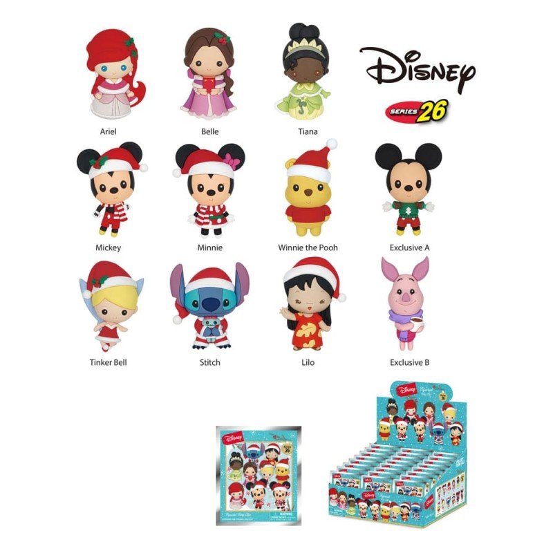 Disney PVC Bag Clips Disney Christmas Series 26 Display (24) | 0077764852305