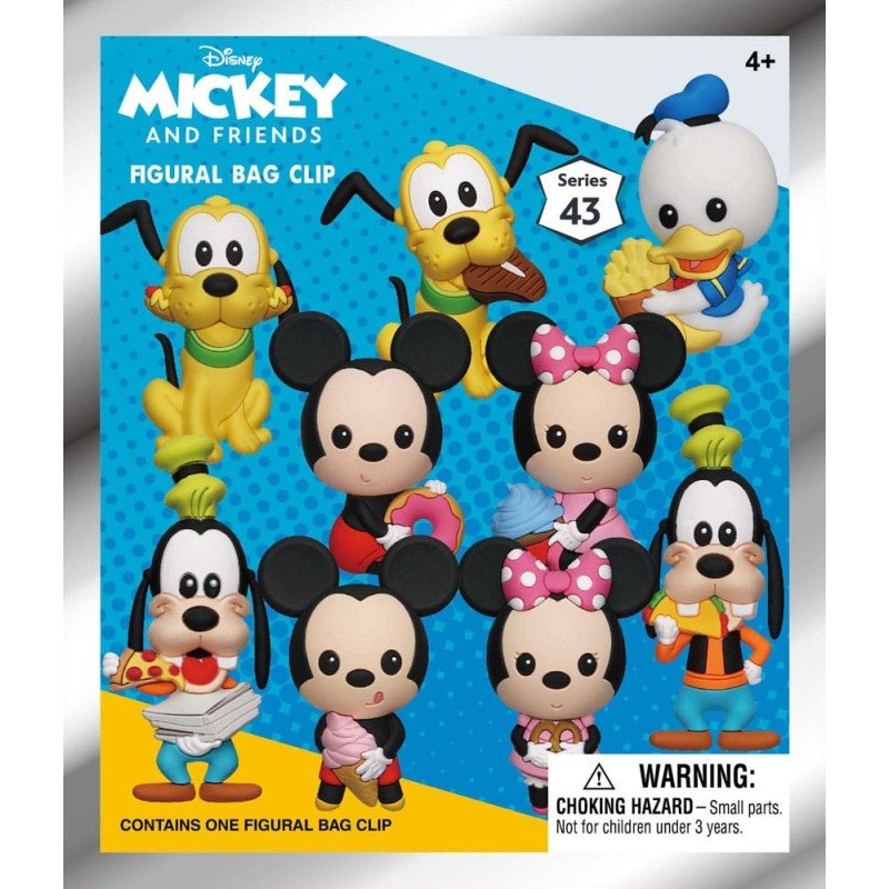 Mickey & Friends 3D PVC Bag Clips Mickey & Friends with Food Series 43 Display (24) | 0077764855108