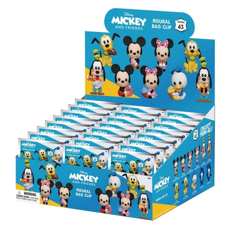 Mickey & Friends 3D PVC Bag Clips Mickey & Friends with Food Series 43 Display (24) | 0077764855108
