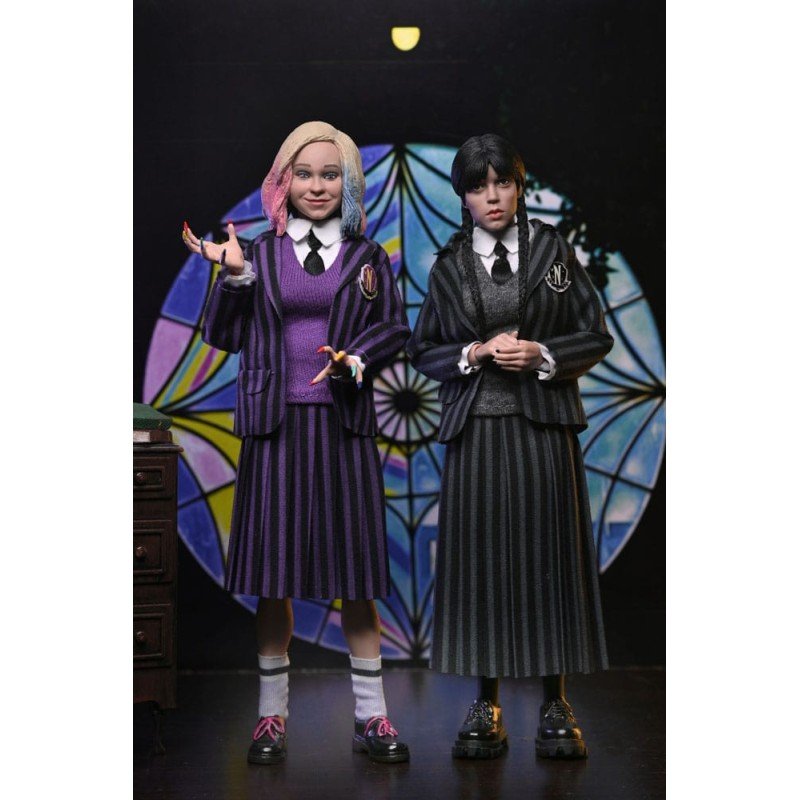 Wednesday Pack de 2 figurines Wednesday Addams (Nevermore Uniform) and Enid 20 cm | 0634482424209