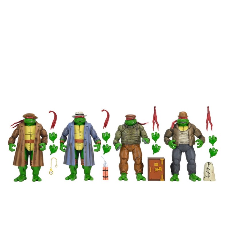 Tortues Ninja Pack de 4 figurines Gangster Turtles 18 cm | 0634482545102