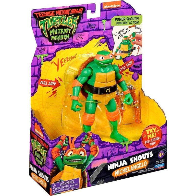 Ninja Turtles: Teenage Years Figurine Ninja Shouts Michelangelo 14 cm | 0043377833536