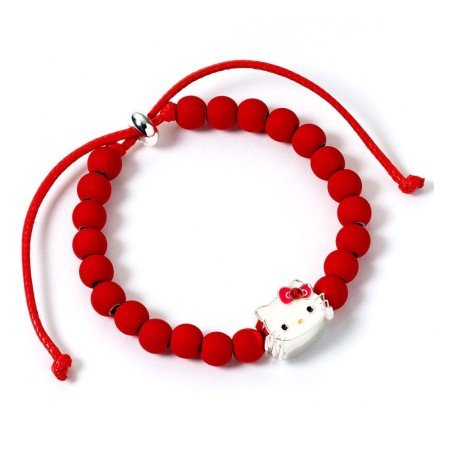 Hello Kitty bracelet perles rouges avec breloque Hello Kitty 21 cm | 5055583480263